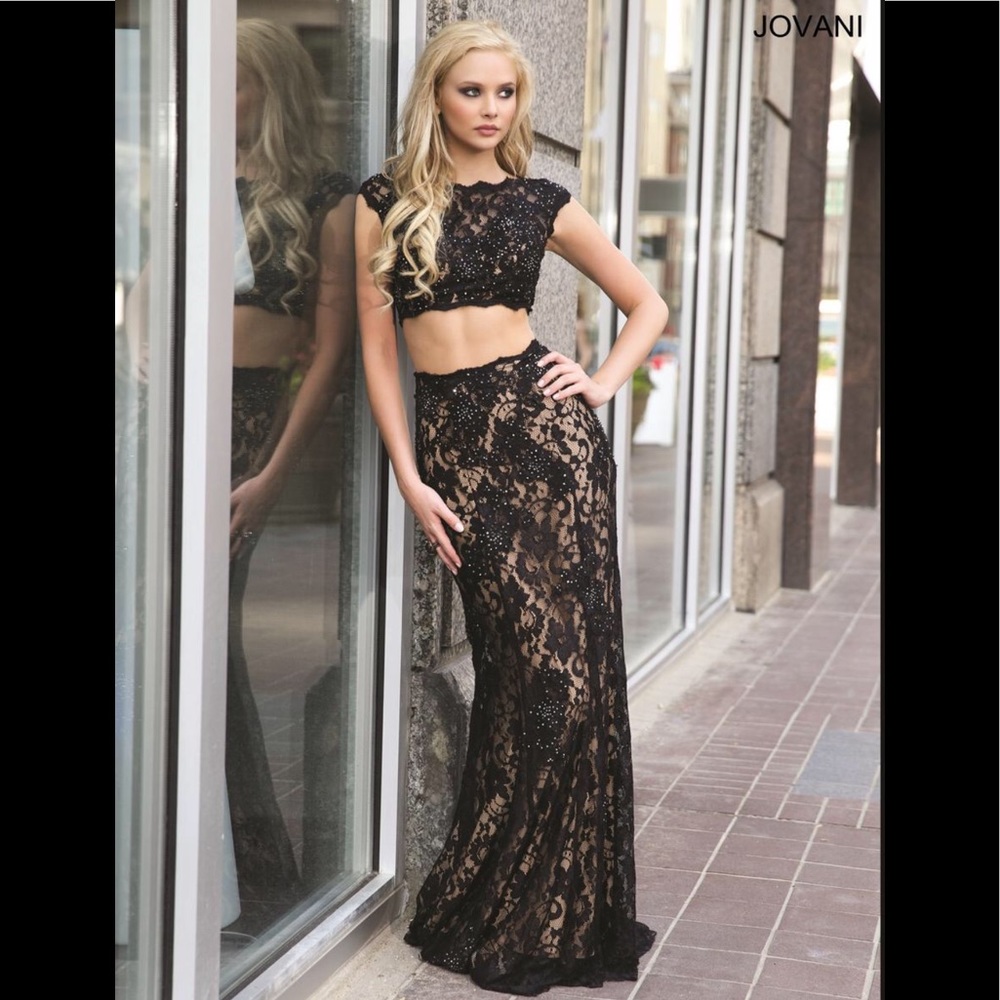 Jovani two piece lace gown NWT
